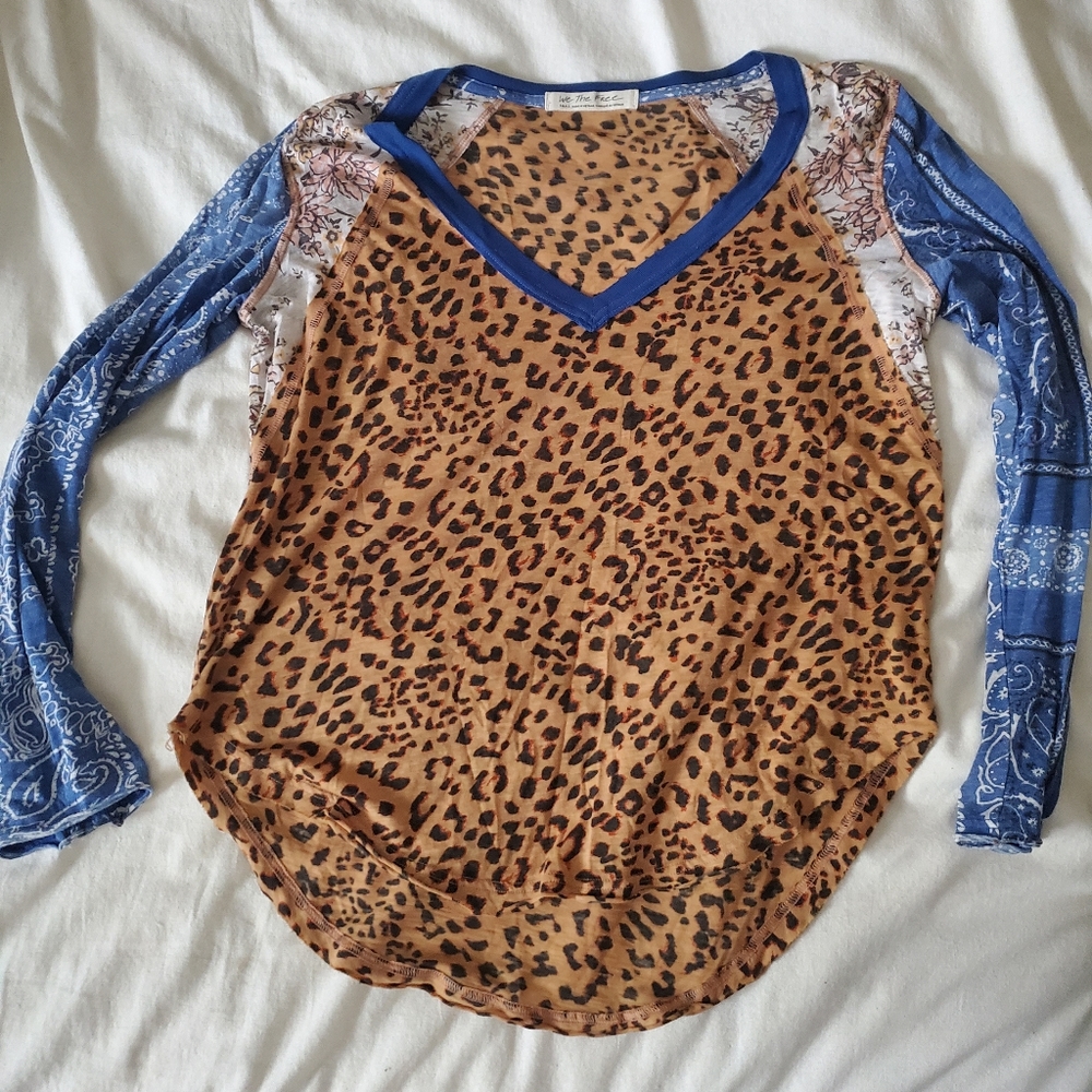 Free People leopard print shirt